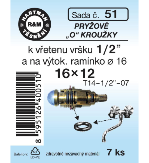 Sada  H 51. "O" kroužek 16x12