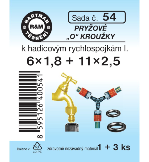 Sada  H 54. "O" kroužek 6x1,8 ; 11x2,5