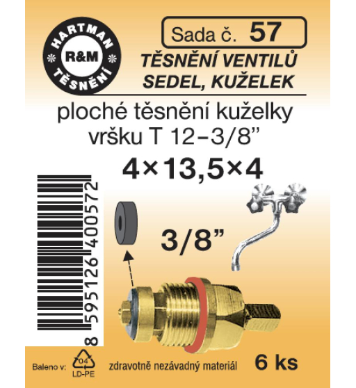 Sada  H 57. ploché 3/8" guma
