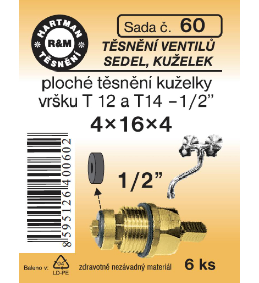 Sada  H 60. ploché 1/2" guma