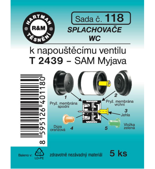Sada  H 118. nap.ventil T2439 - SAM MYJAVA