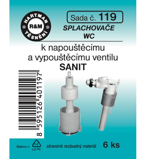 Sada  H 119. nap.ventil a vyp.ventil SANIT
