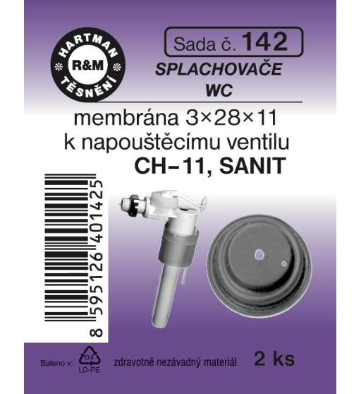 Sada  H 142. membrána nap.ventilu CH-11