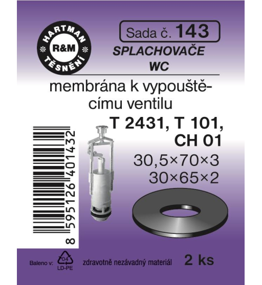 Sada  H 143. membrána vyp.ventilu T101; CH01; T2431