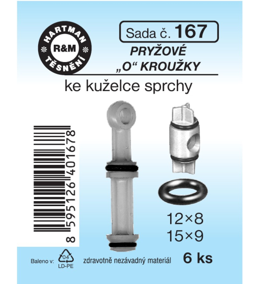 Sada  H 167. "O" kroužek 12x8; 15x9