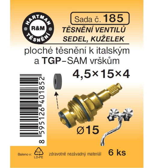 Sada  H 185. 4,5/15x3 vršky TGP ploché guma