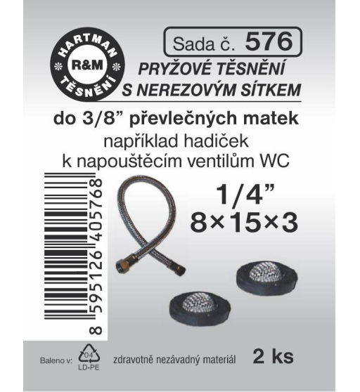 Sada  H 576. těsnění se sítkem vypouklé 8/15x3 1/4"