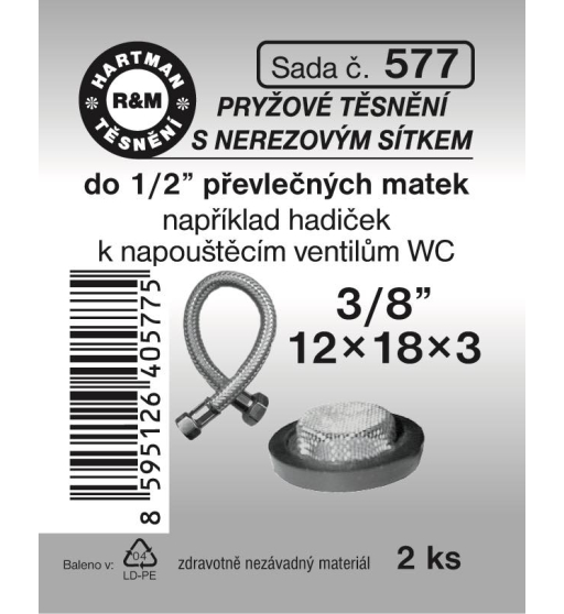 Sada  H 577. těsnění se sítkem vypouklé 12/18x3 3/8"