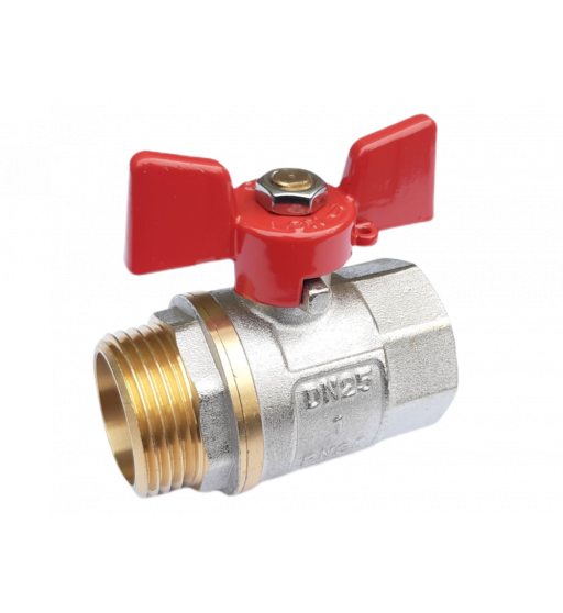 Kulový ventil voda  3/4" MF motýl
